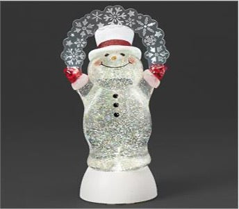 10"H LIGHTED SWIRL SNOWMAN