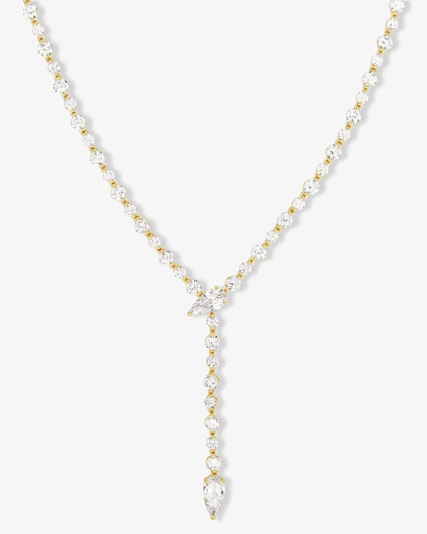 She's Arrived Lariat Tennis Necklace 18"