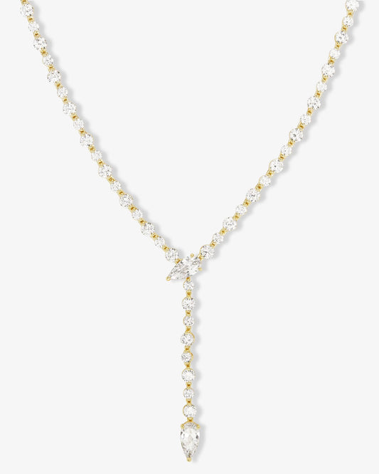 She's Arrived Lariat Tennis Necklace 18"