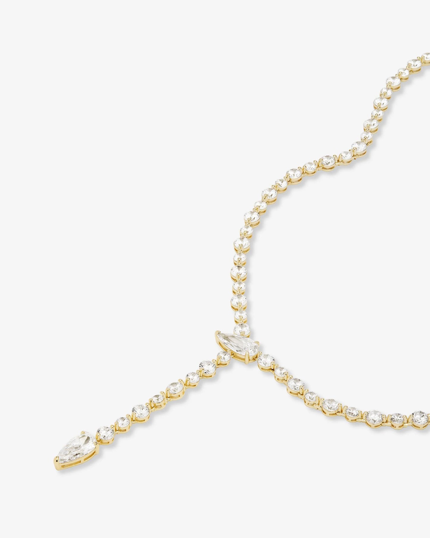 She's Arrived Lariat Tennis Necklace 18"