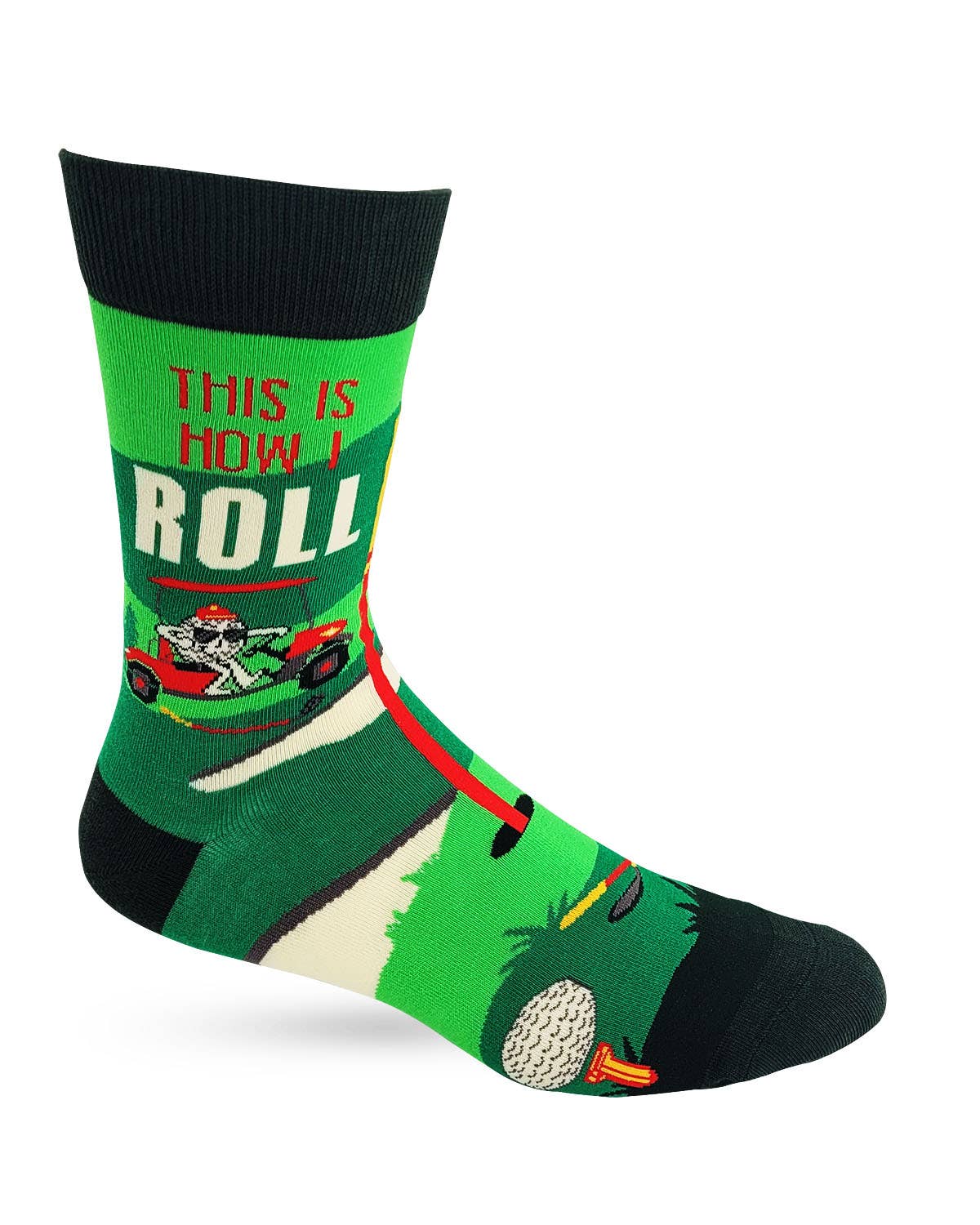Golf Theme "This Is How I Roll" Men's Novelty Crew Socks