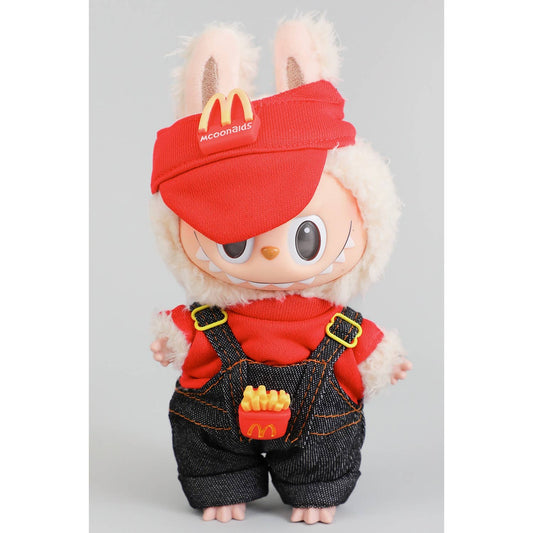 FAST FOOD UNIFORM LABUBU OUTFIT WITH VISOR