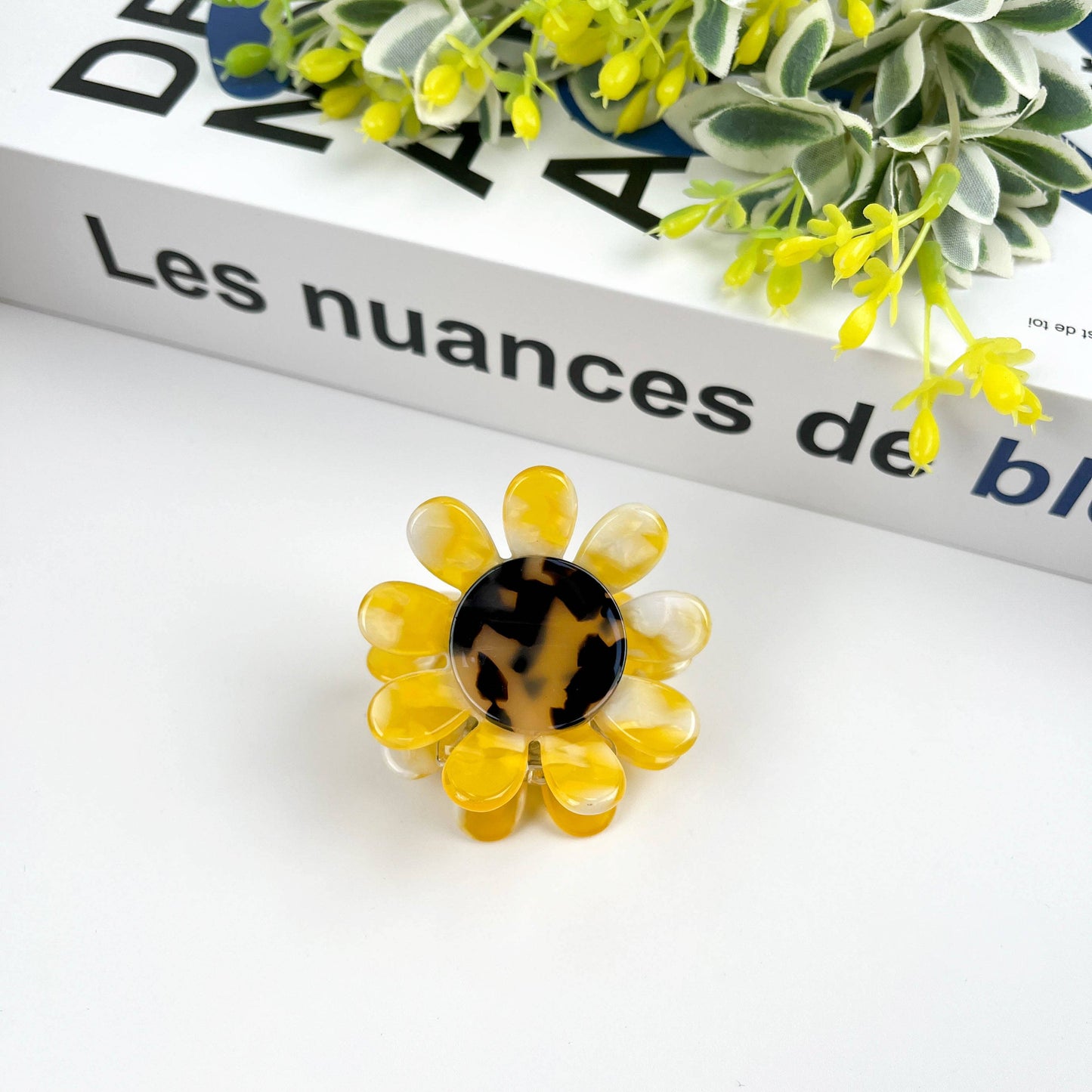 Sunflower Hair Clip, Medium Claw Clip
