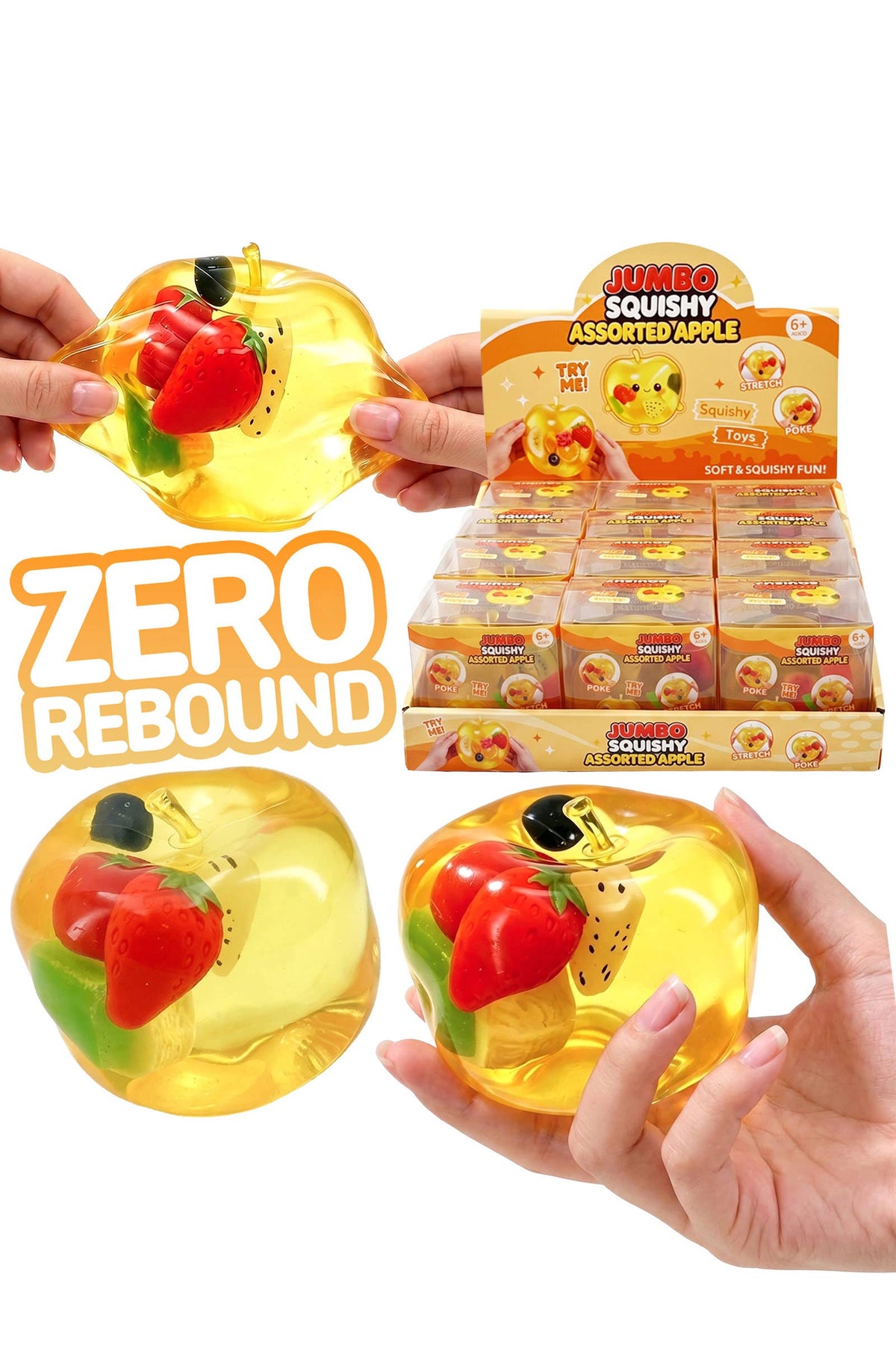 3 Inch Coconut Oil Jelly Apple Fruit Zero Rebound Squishy