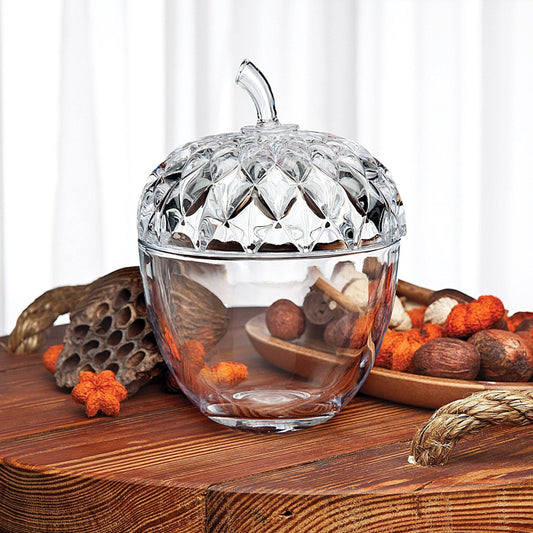 Harvest Acorn Crystal Covered Jar - Thanksgiving - Fall