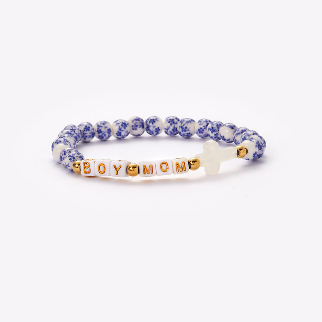 HOLY WATER CUSTOM PORCELAIN BRACELET - BOY MOM