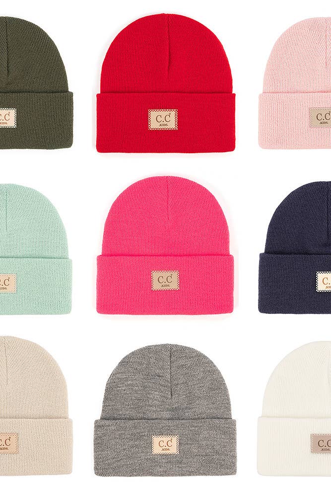 C.C Kids Classic Rib Patch Beanie