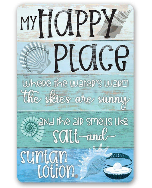 My Happy Place Beach - Metal Sign