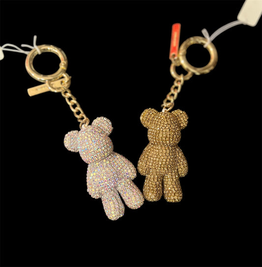 Rhinestone Bear Keychain