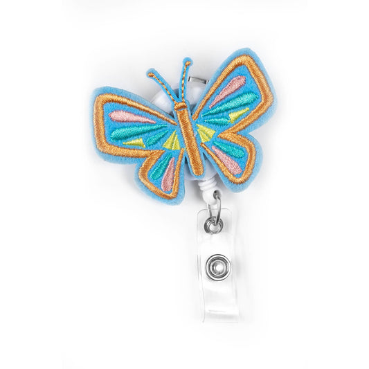 Butterfly 360-Degree Rotating Retractable Reel Badge Holder