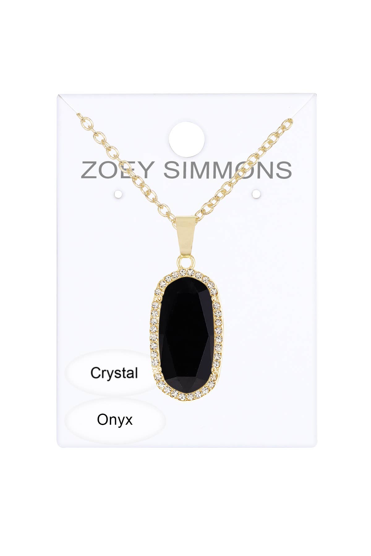 Black Onyx Halo Pendant Necklace - GF