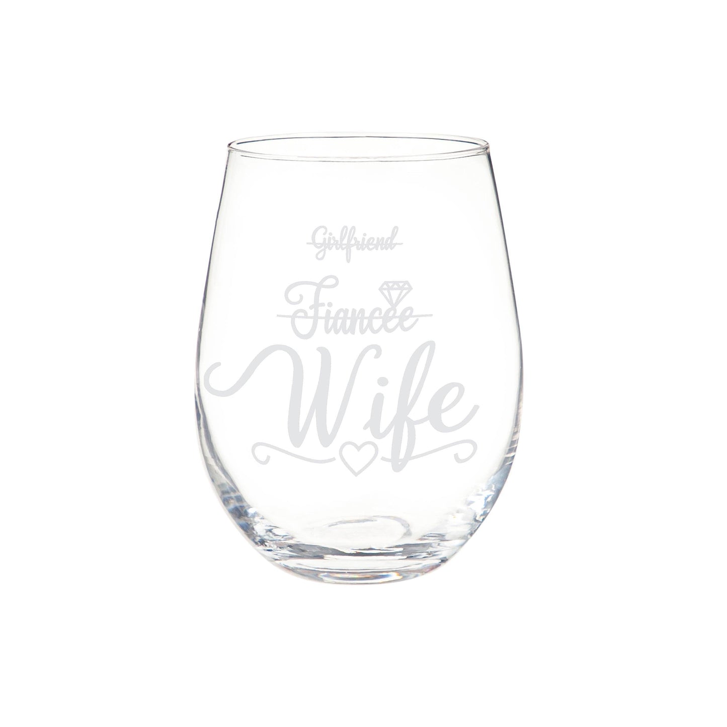 Wedding Stemless Glass and Beer Pint Giftset, 17oz and 16oz,