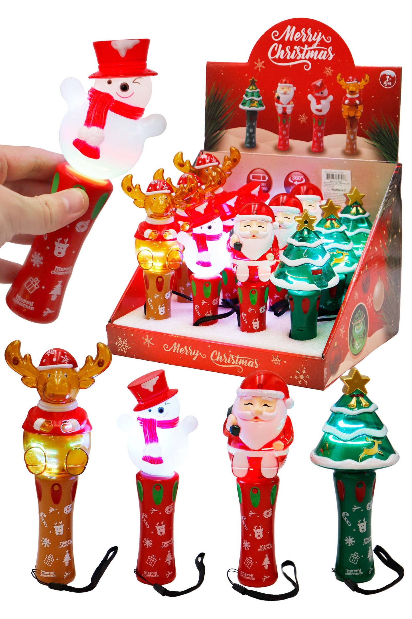 Christmas Spinning Led Light-up Glow Stick Wand