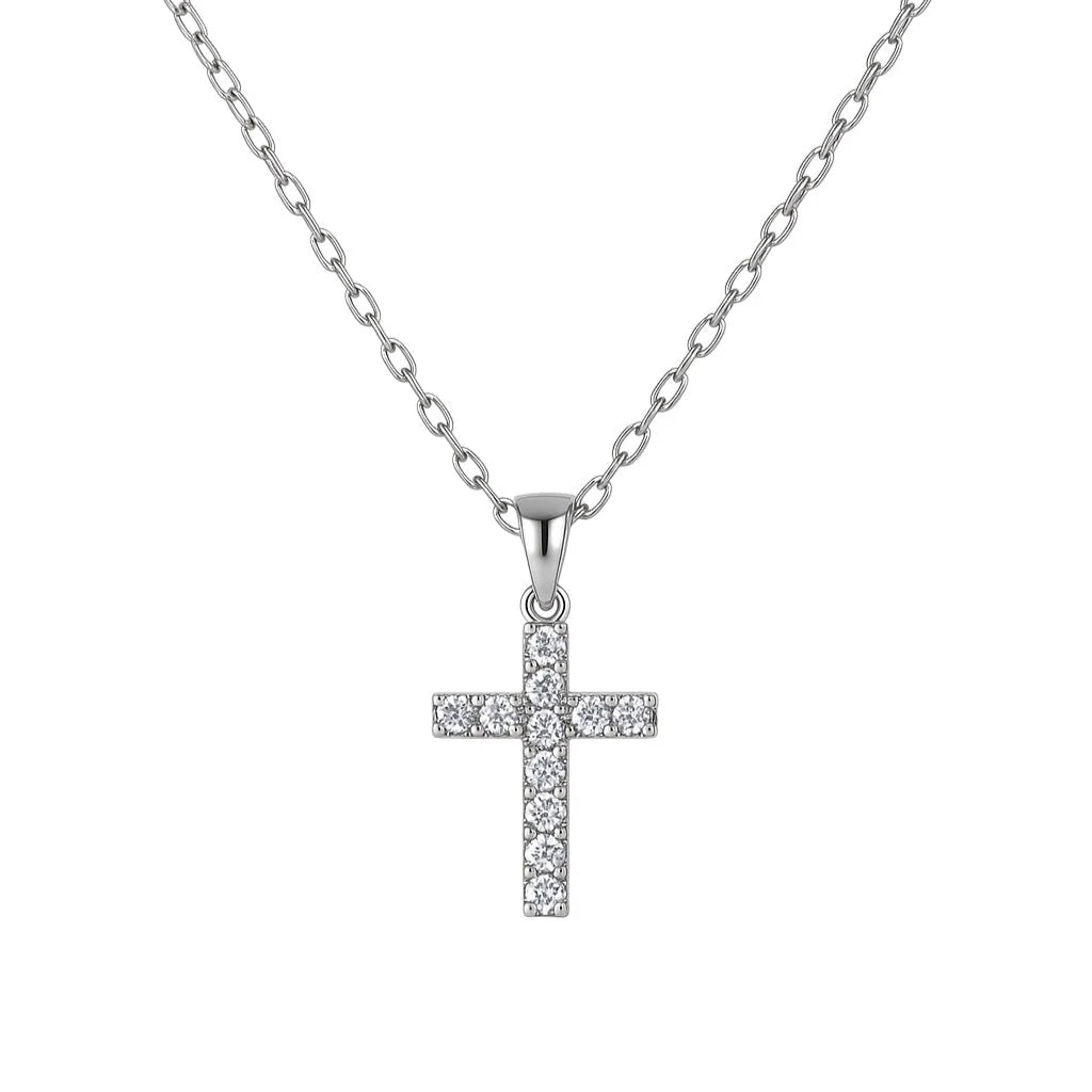 CHRISTINA PAVE CROSS NECKLACE