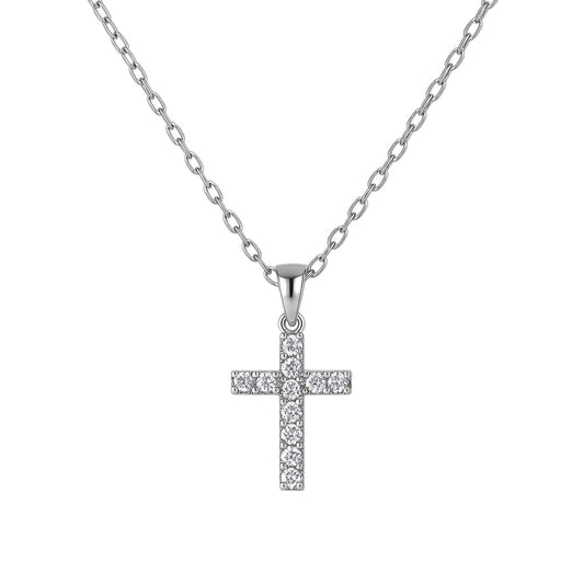 CHRISTINA PAVE CROSS NECKLACE