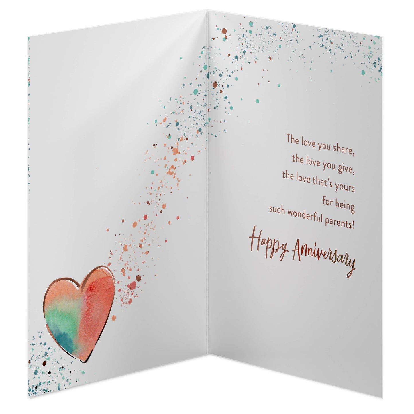 Anniversary Card for Mom & Dad – Painted Hearts Anniversary