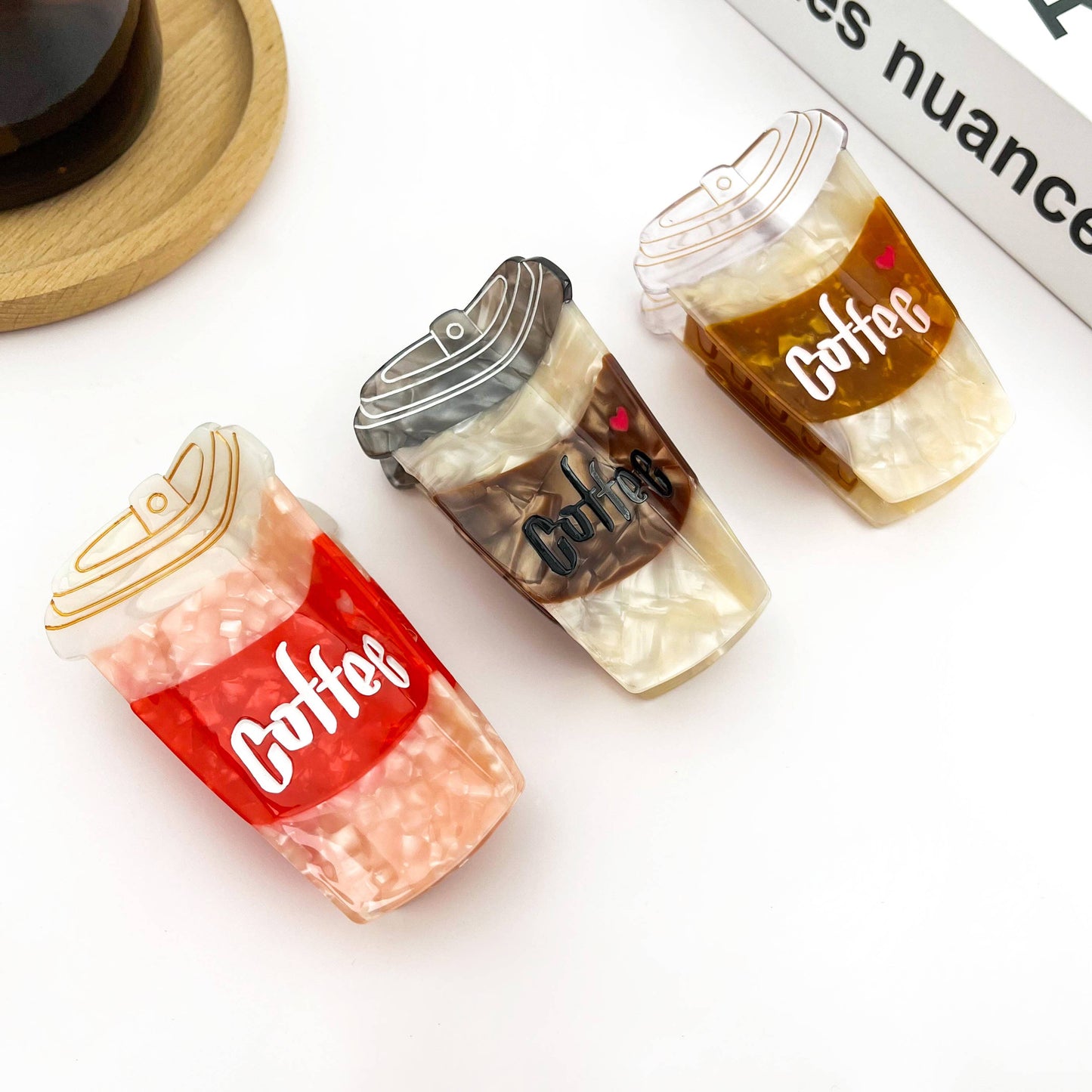 Coffee Hair Claw Clip, Acetate Hair Clip