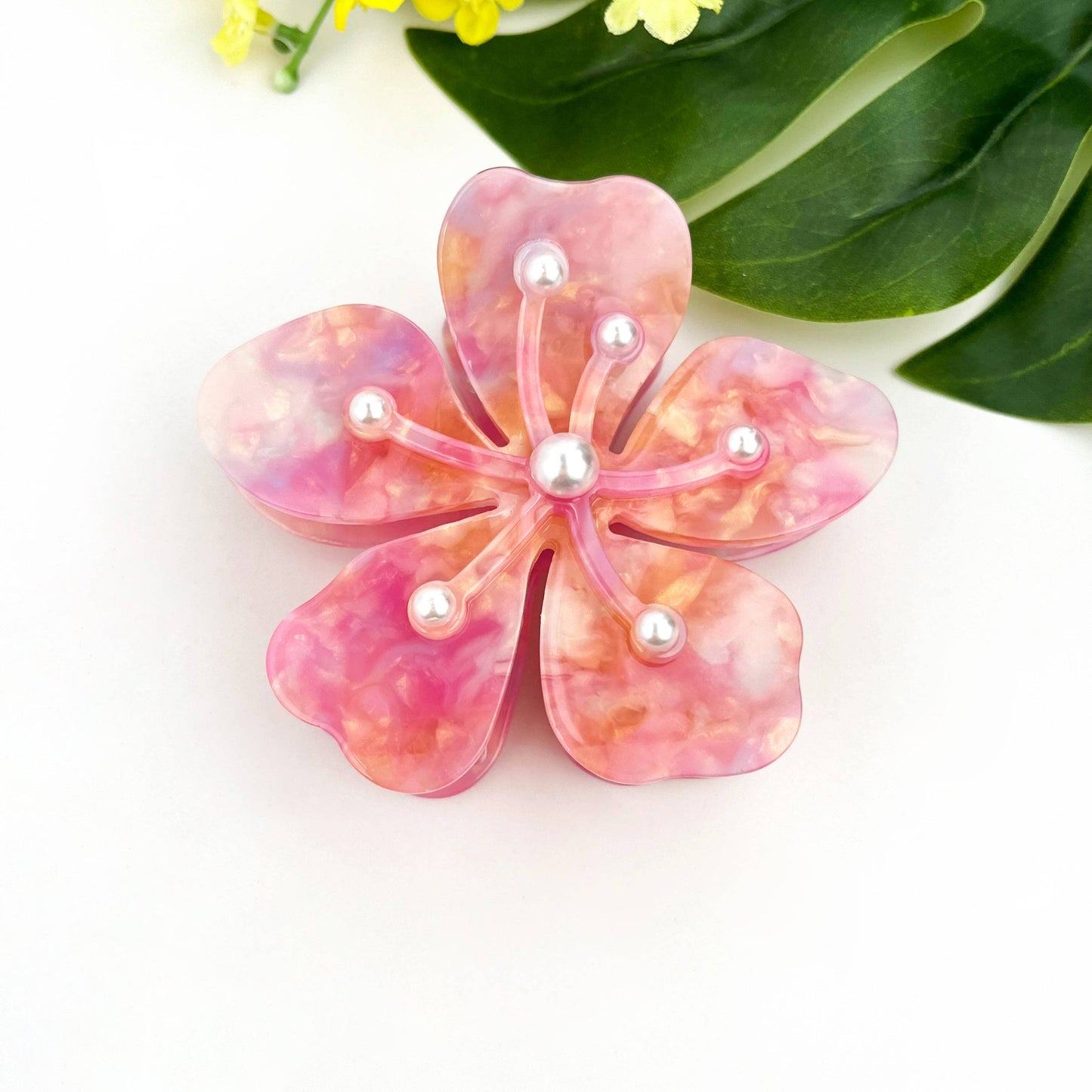 Pearl Sakura Claw Clip, Flower Hair Clip