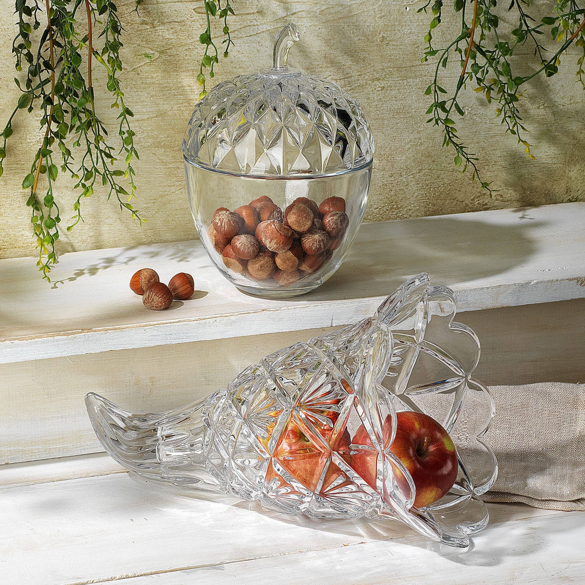 Harvest Acorn Crystal Covered Jar - Thanksgiving - Fall