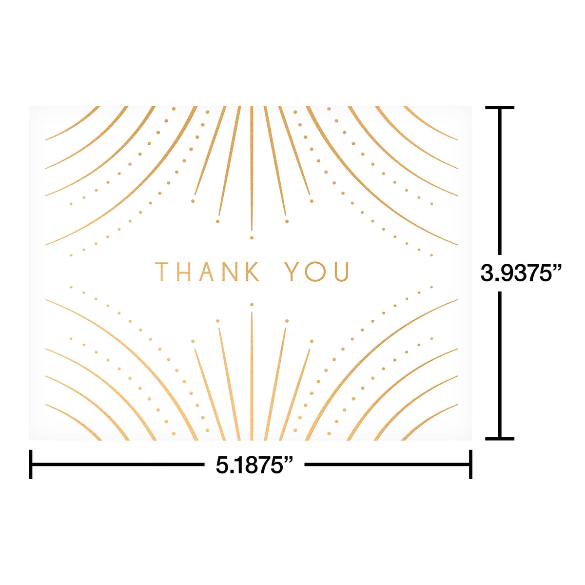 Thank You Card Stationery Notes, Gold Deco (20-Count)