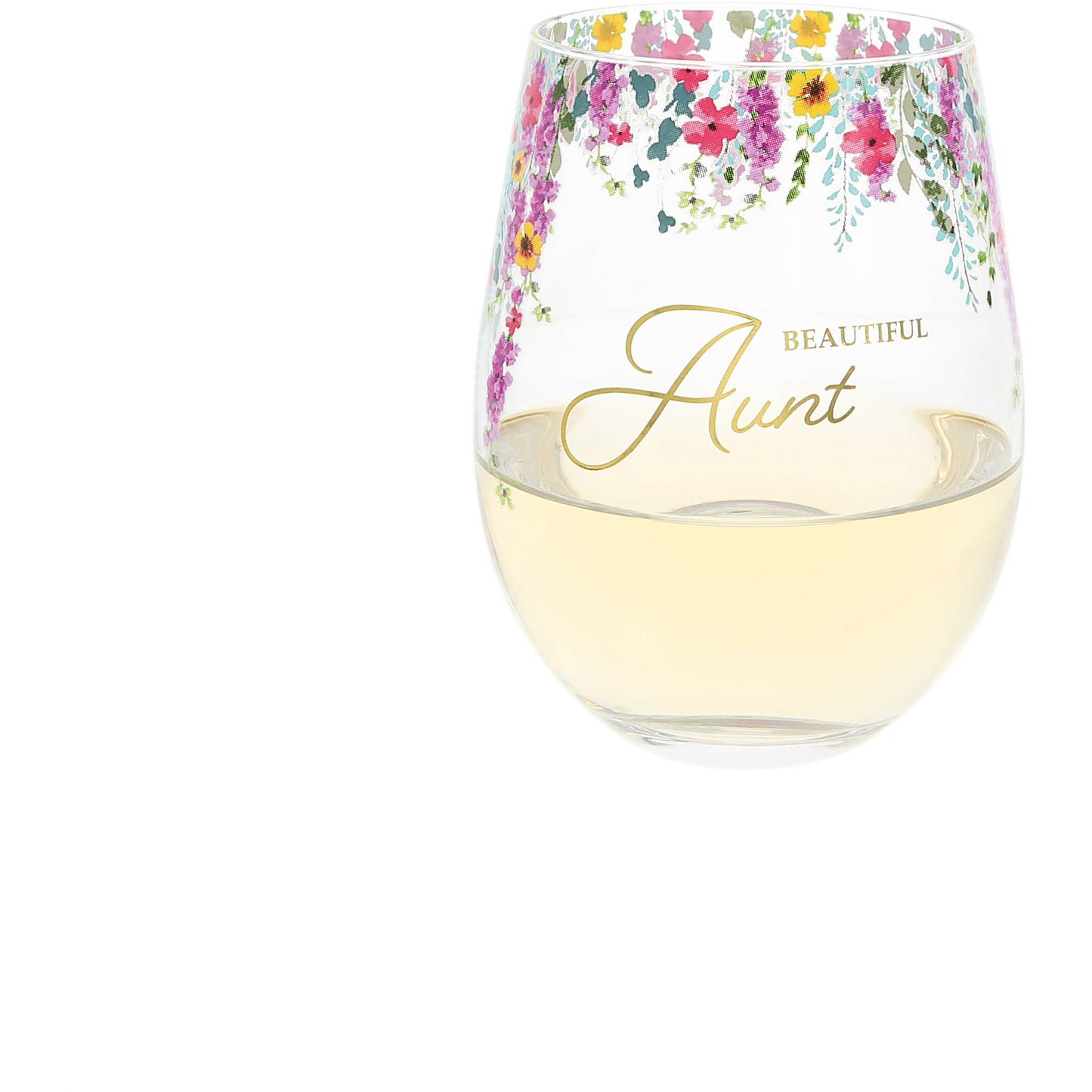 Beautiful Aunt - Gift Boxed 17 oz Stemless Wine Glass
