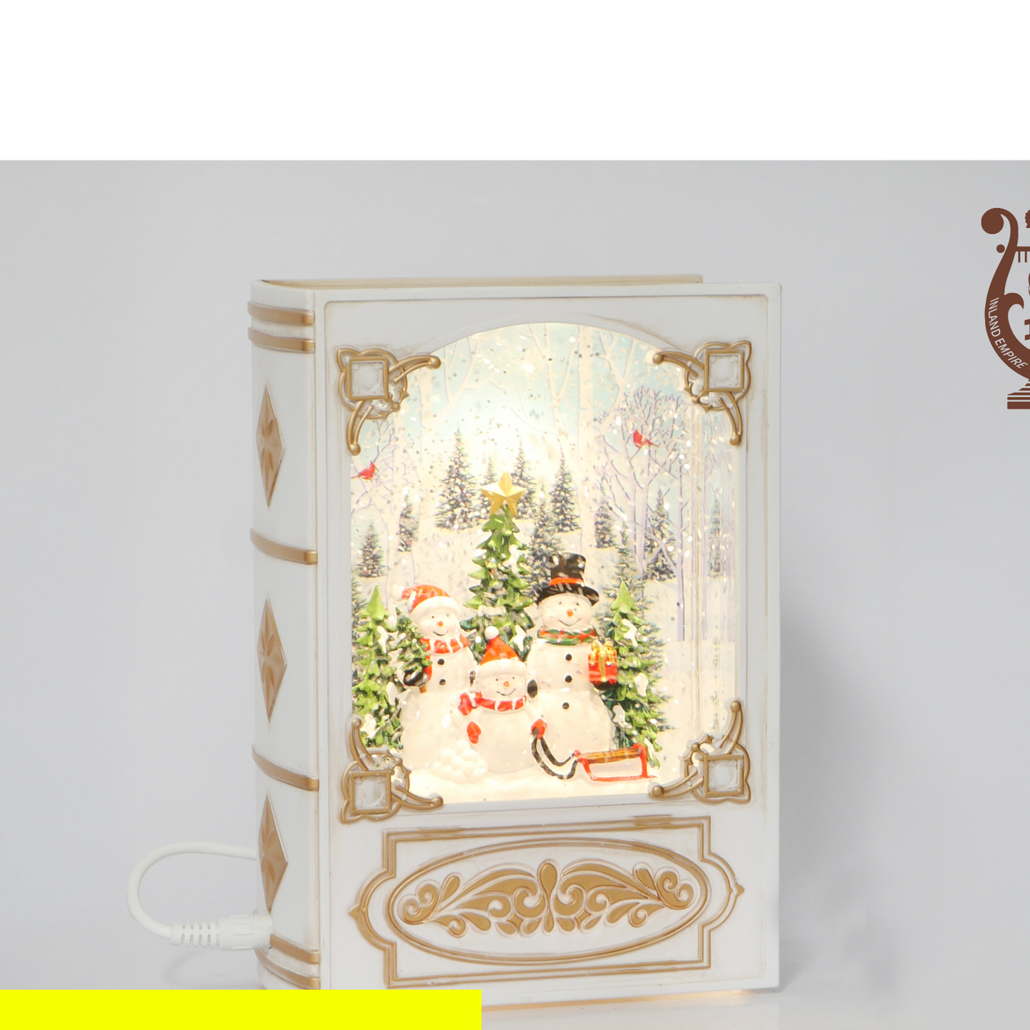 7.5" B/O Lighted Snowman Book Glitter Globe - Home Decor