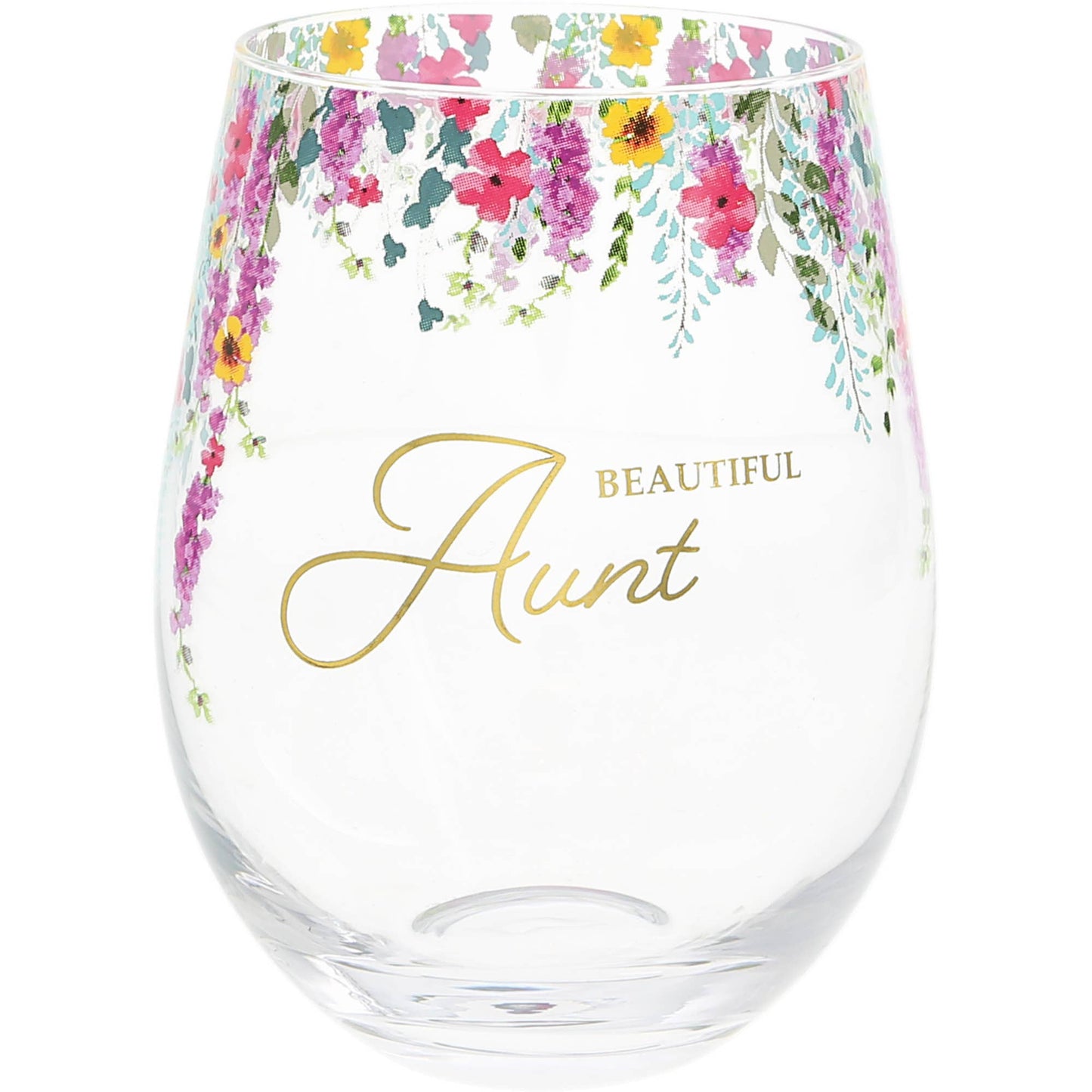 Beautiful Aunt - Gift Boxed 17 oz Stemless Wine Glass