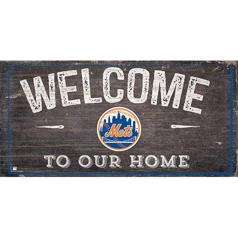 New York Mets Welcome Distressed Sign