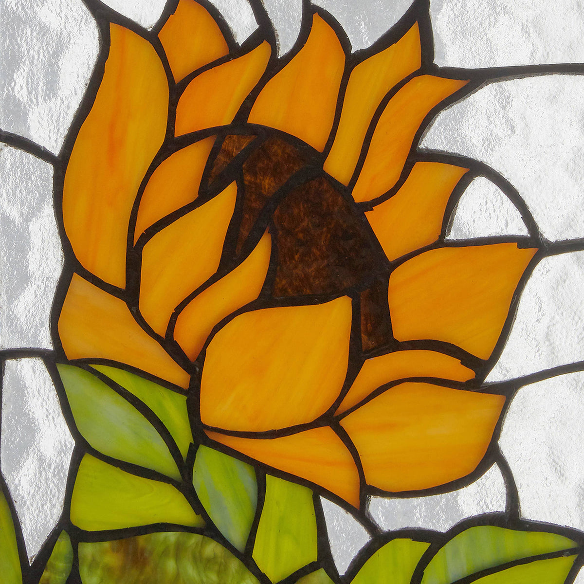 11.25” Sunflower Stained Glass Window Panel