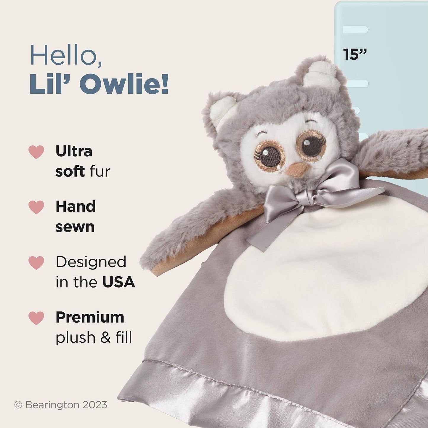 Lil’ Owlie Snuggle Gray Owl Plush