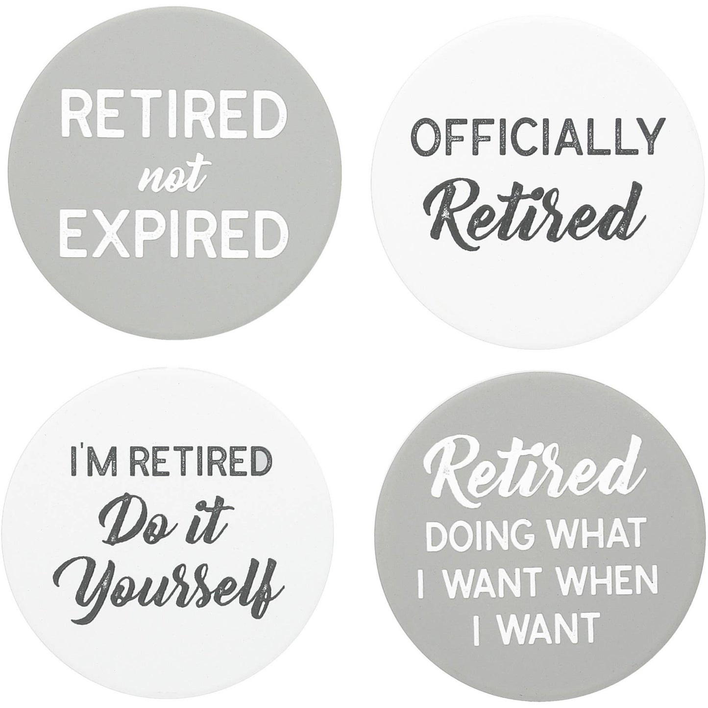 Retired Life - 4" Ceramic Coasters (Set of 4)
