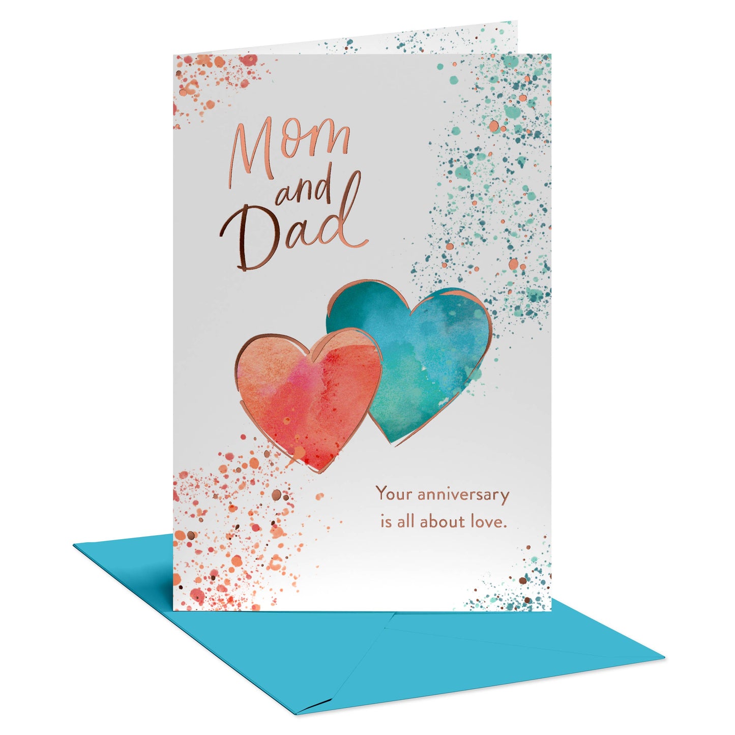 Anniversary Card for Mom & Dad – Painted Hearts Anniversary