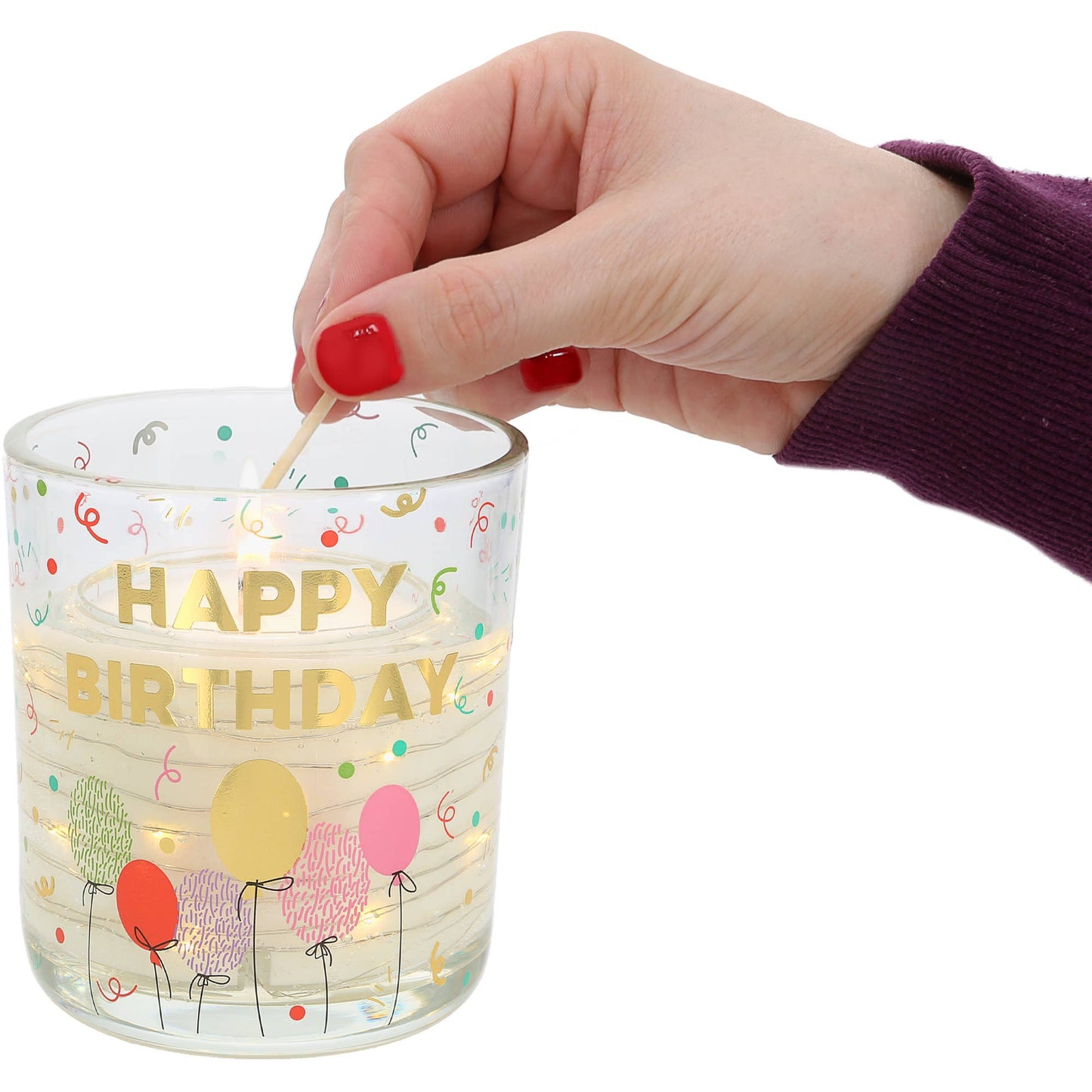 Happy Birthday - 3.5 oz Candle with LED Accents