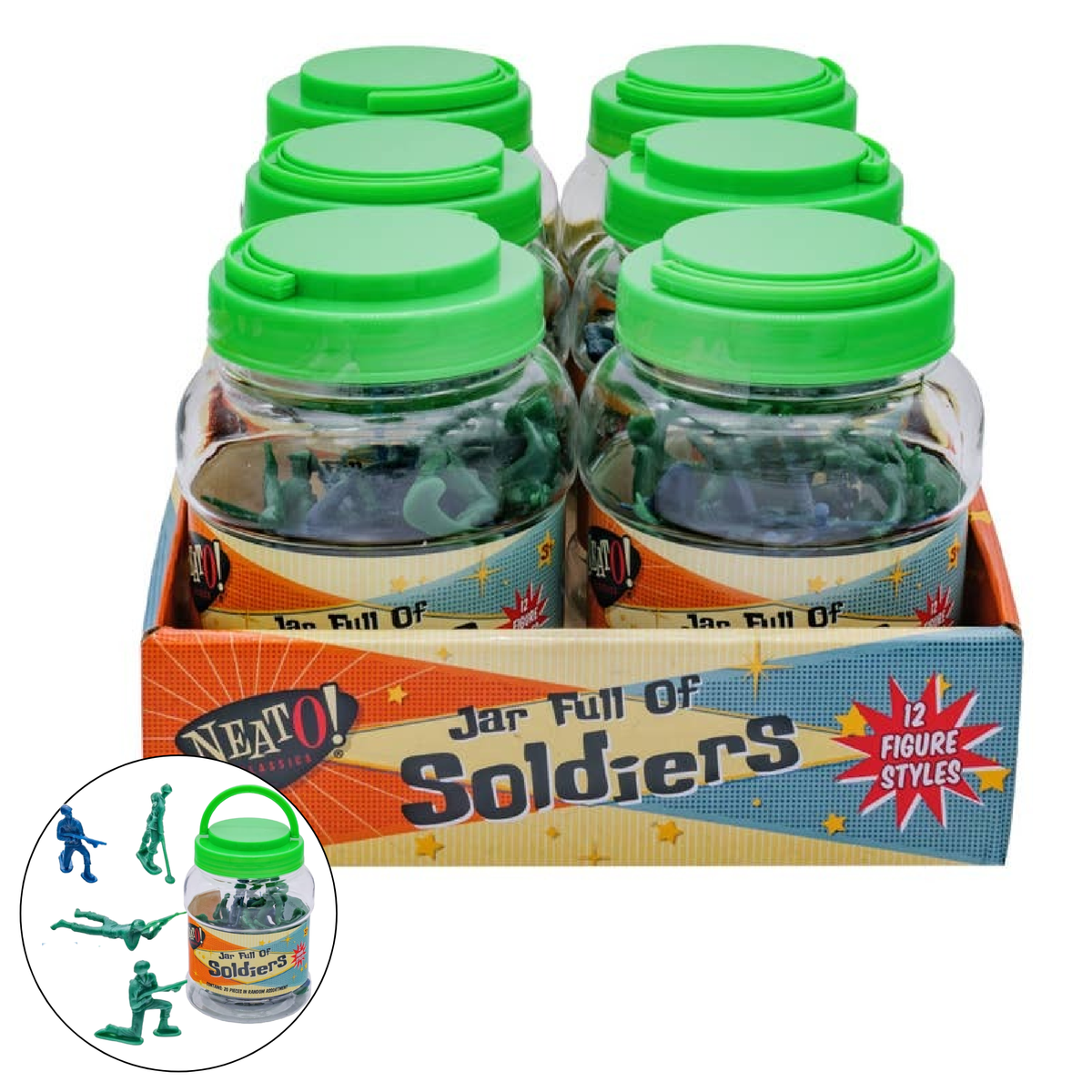 Neato! Jar Full of Soldiers- Retro Classic, vintage toys