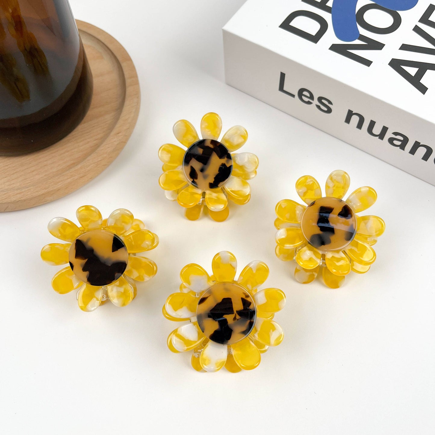 Sunflower Hair Clip, Medium Claw Clip