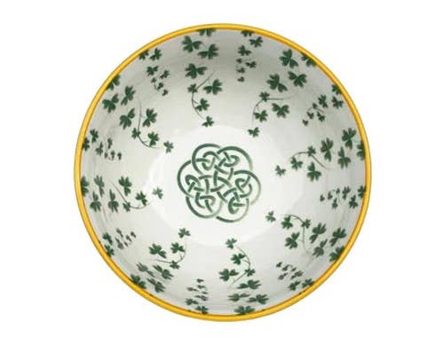 Trellis Shamrock Sprig Ceramic Bowl