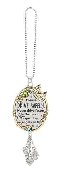Car Charm - Please Drive Safely. Never drive faster than your guardian angel can fly