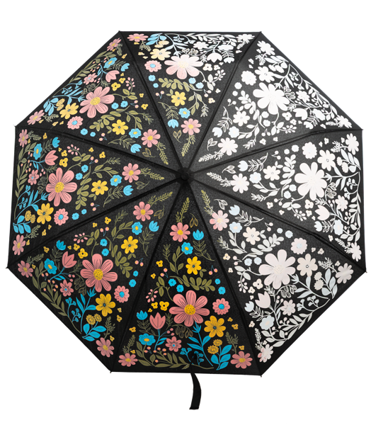 Modern Florals Color Changing Telescopic Umbrellas