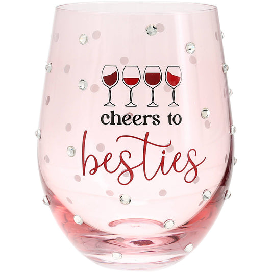 Besties - Gift Boxed 18 oz Stemless Wine Glass
