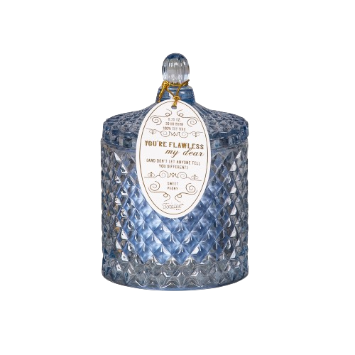 Blue You’re Flawless Crystal Scented Candle Glass Jar