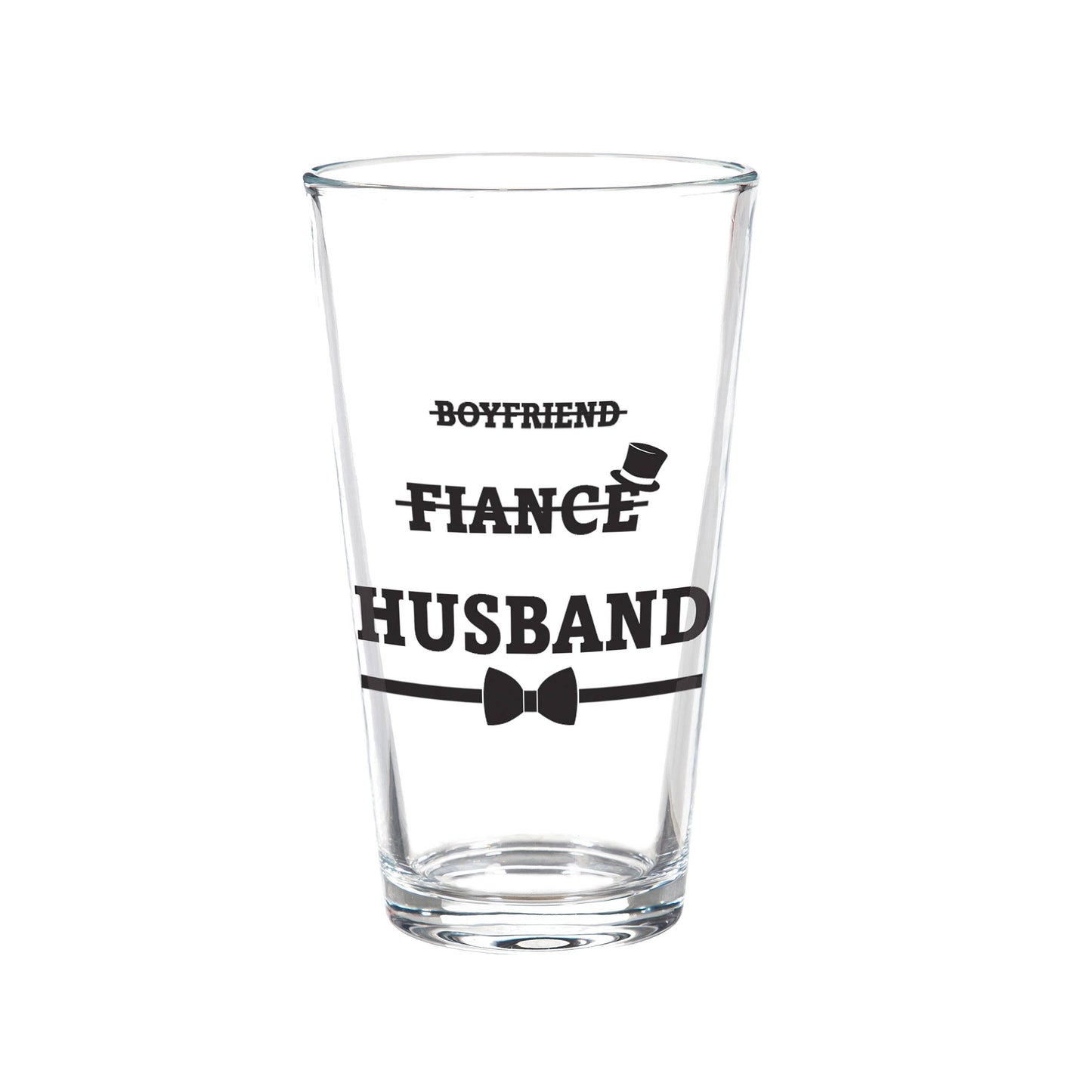Wedding Stemless Glass and Beer Pint Giftset, 17oz and 16oz,