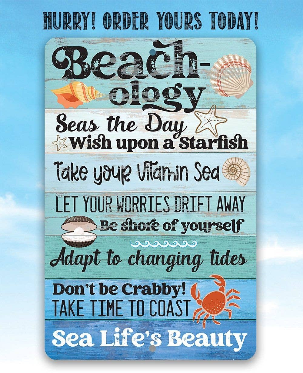 Beachology Sea Life's Beauty - Metal Sign