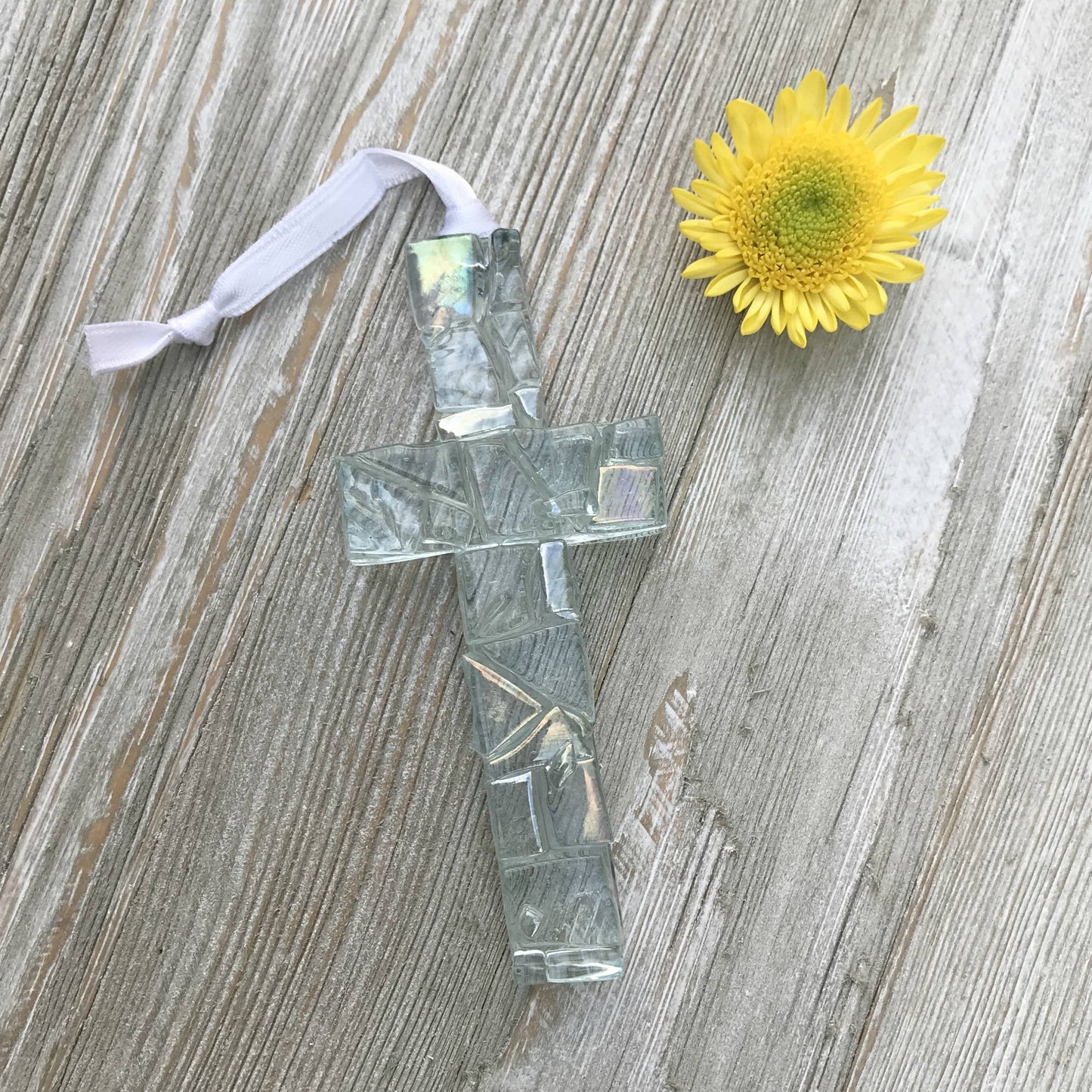 Irish Baby Gift Blessing Card & Mosaic Glass Cross
