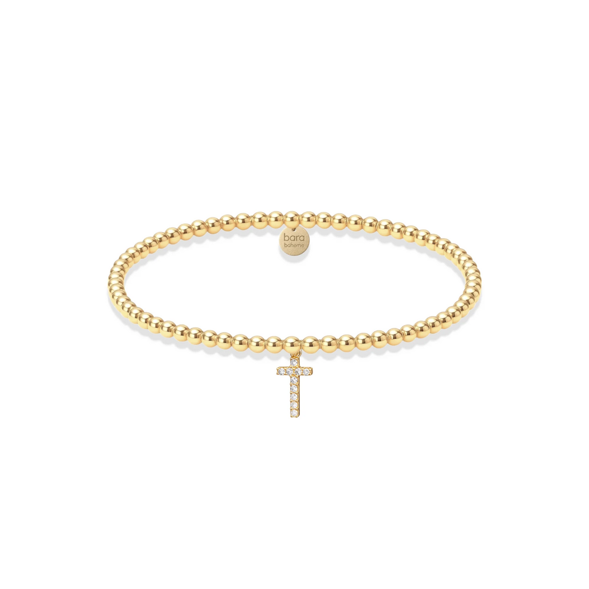 SAINT CROSS BEADED CHARM BRACELET