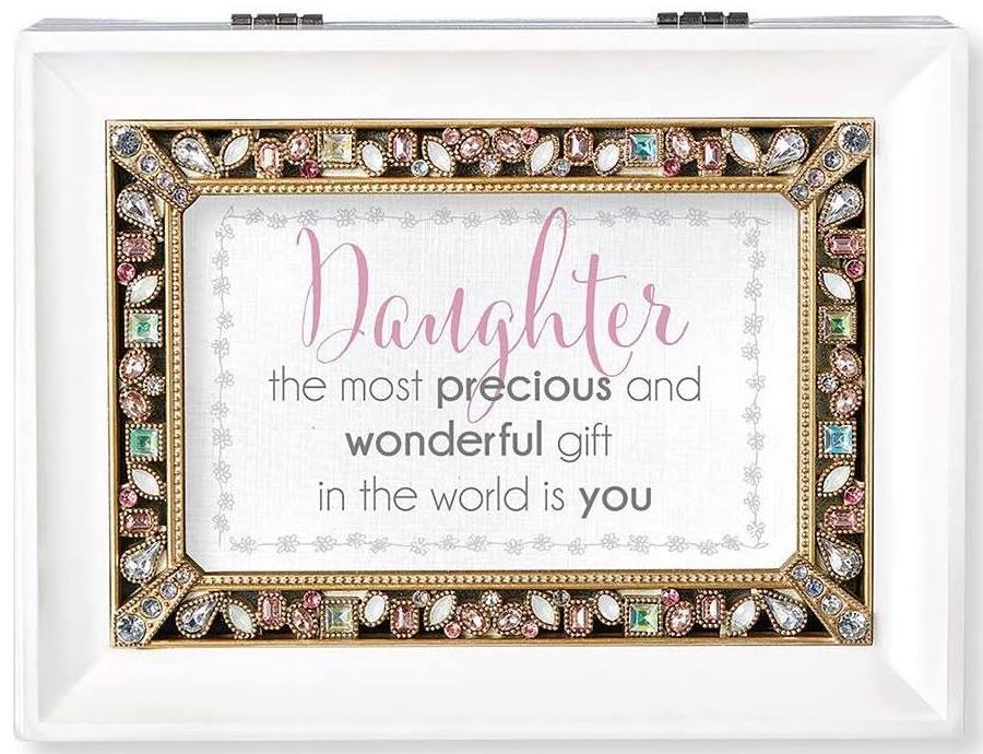 Roman Giftware Daughter White Jewel Music Box
