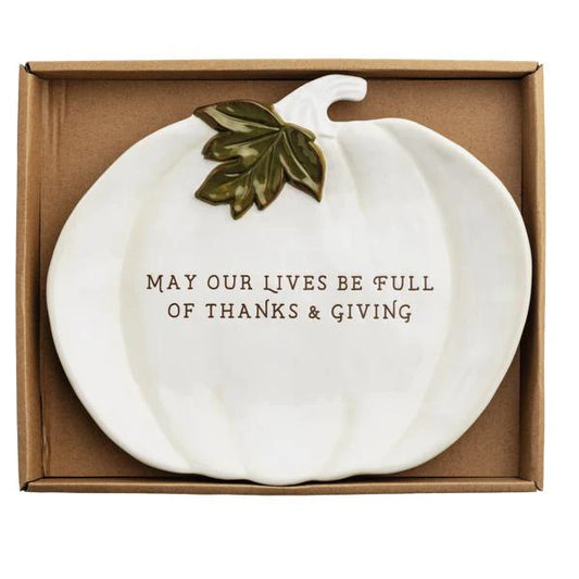 White Pumpkin Sentiment Plate