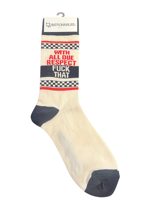 Funny Socks  With All Due respect F Off